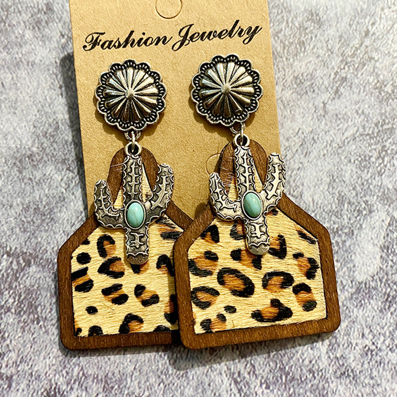 Wholesale Vintage Western Style Bohemian Wood Earrings ACC-ES-XinChuan031