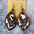 Wholesale  Western retro wooden earrings leopard print milk pattern inlaid earrings
