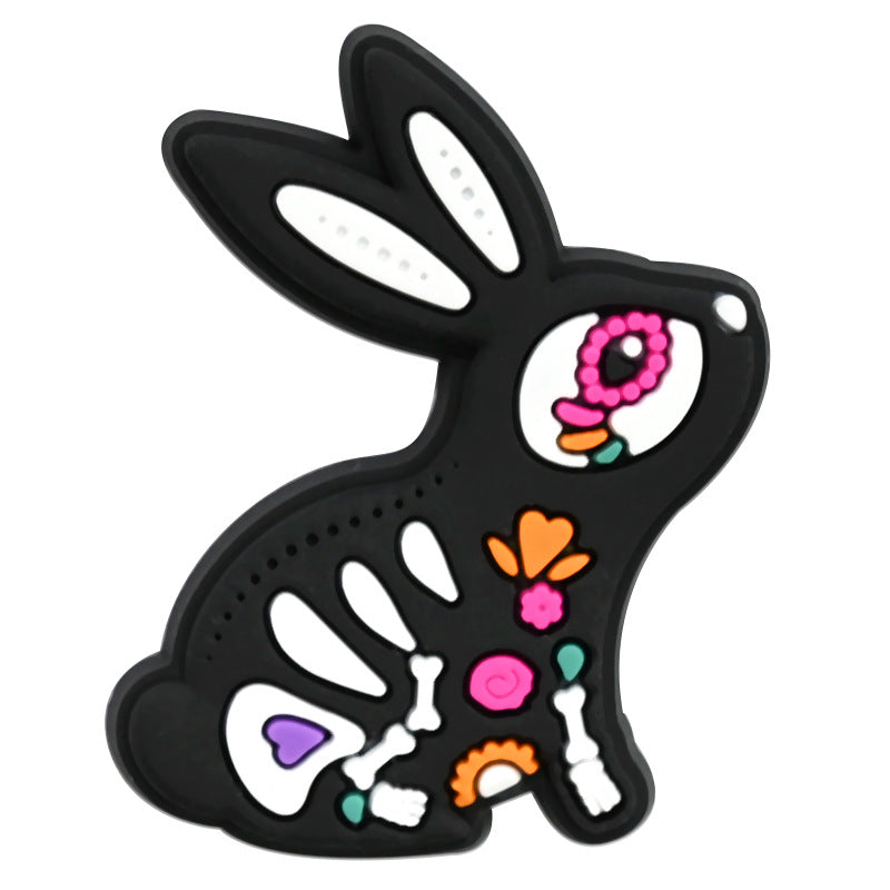 Wholesale Random 100pcs Day of The Dead PVC Soft Rubber Shoe Buckle Decoration ACC-SC-RYY075