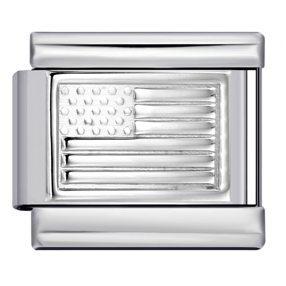 Wholesale Italian Charm Bracelet 9mm DIY Splicing Removable Convex Silver Element Stainless Steel Composable Bracelet