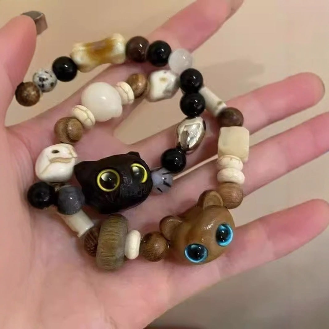 Wholesale Cute Handmade Beaded Kitten Bracelet