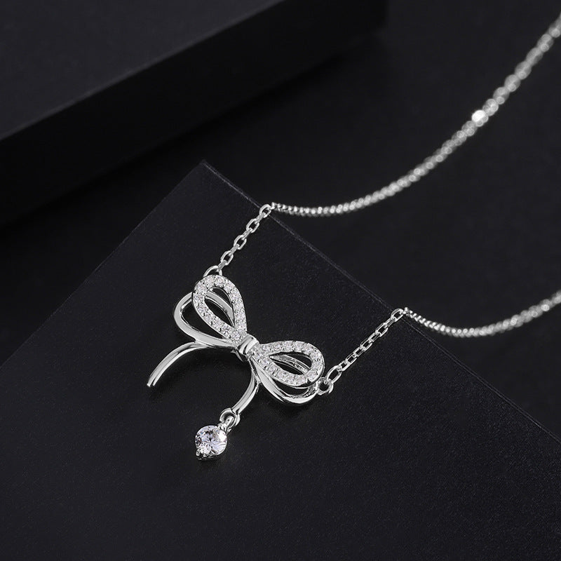 Wholesale s999 silver bow necklace