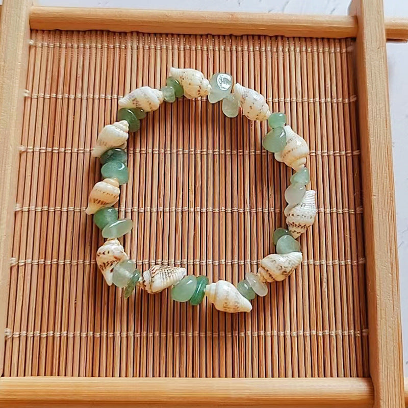 Wholesale Natural Stone Shell Bead Bracelet Quartz Amethyst Strawberry Crystal Gift