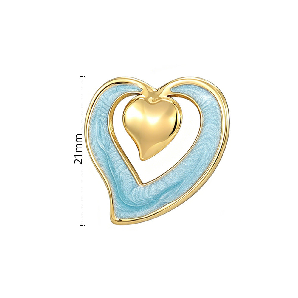 Wholesale Fashion Love Heart Earrings Stainless Steel Simple Design Trendy Jewelry for Women Boutique Resale