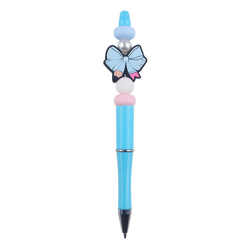 Wholesale  Teachers' Day Beaded Pen DIY Creative Cartoon Bow Silicone Beaded Pen