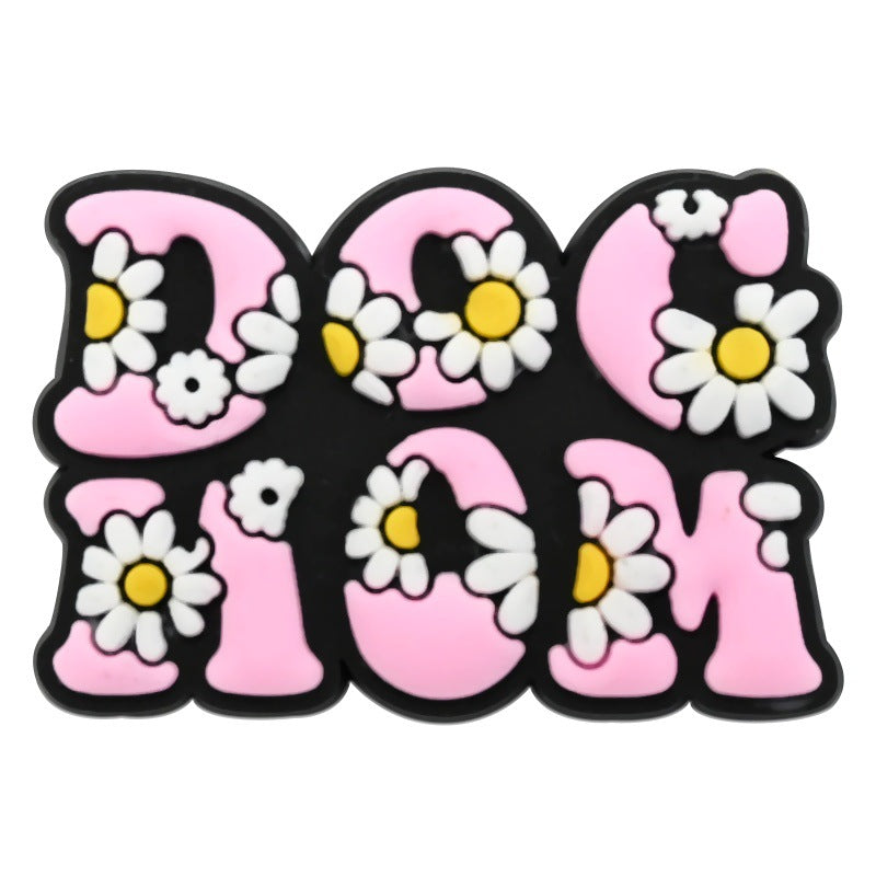 Wholesale  Random 100pcs Creative Cute dog-themed   PVC Soft Rubber Shoe Buckle Decoration