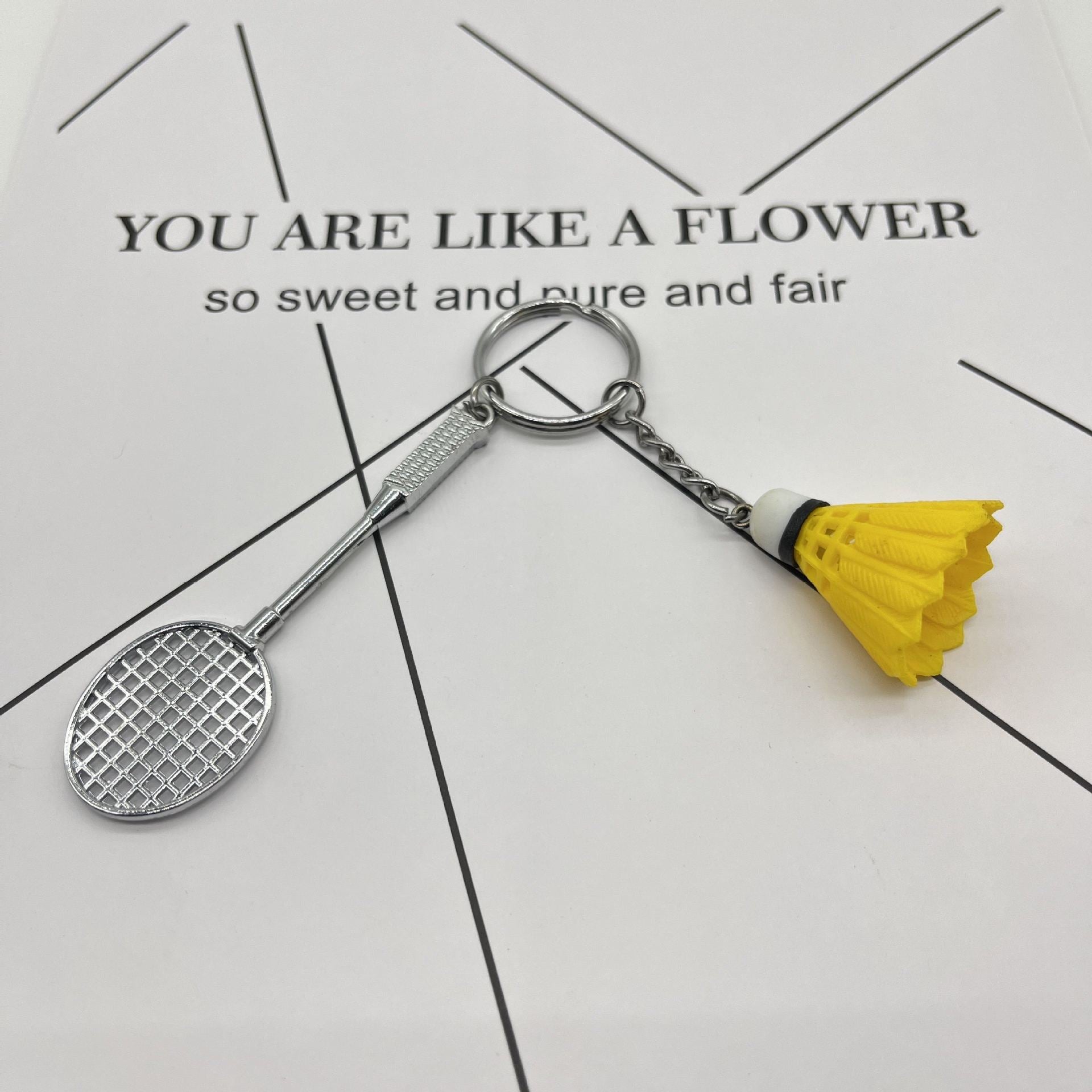 Wholesale Miniature badminton creative keychain