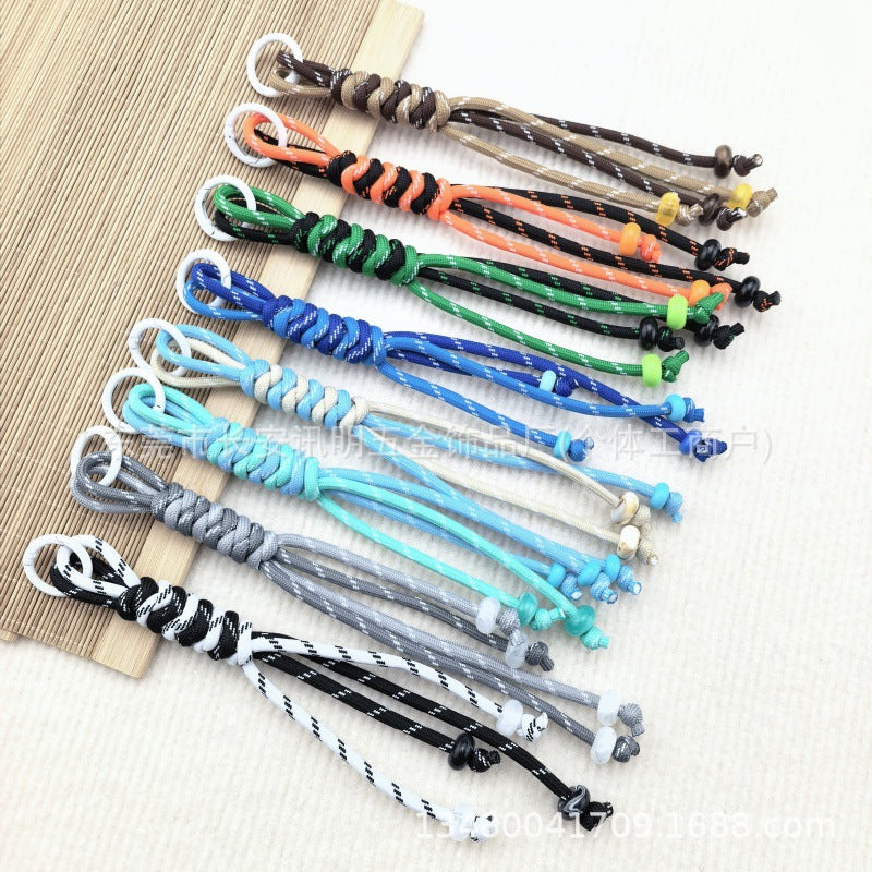 Wholesale Trendy Hand Knitted Contrast Color Keychain Lanyard Polyester Car Key Accessory
