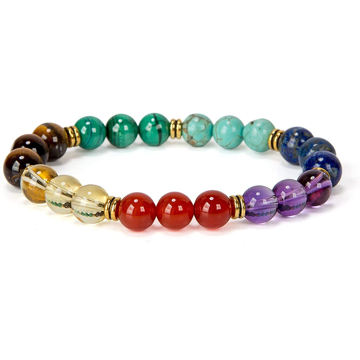 Wholesale 8MM Colorful Natural Stone Crystal Bracelet Adjustable Elastic Unisex Jewelry Gift