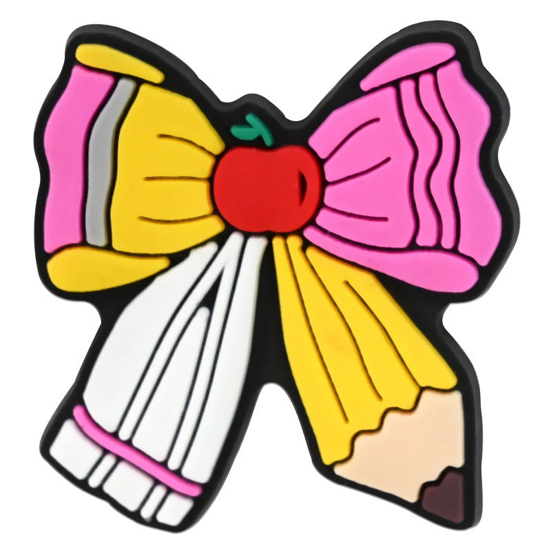 Wholesale  Random 100pcs Teacher' s Day Series  PVC Soft Rubber Shoe Buckle Decoration