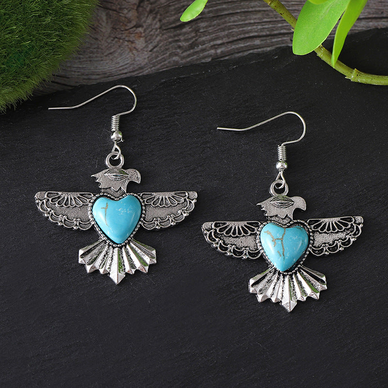Wholesale Bohemian Turquoise Eagle Earrings