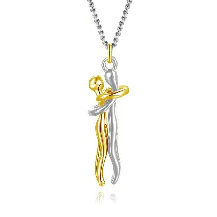 Wholesale Hug Pendant Necklace Gold and Silver Plated Valentine's Day Necklaces