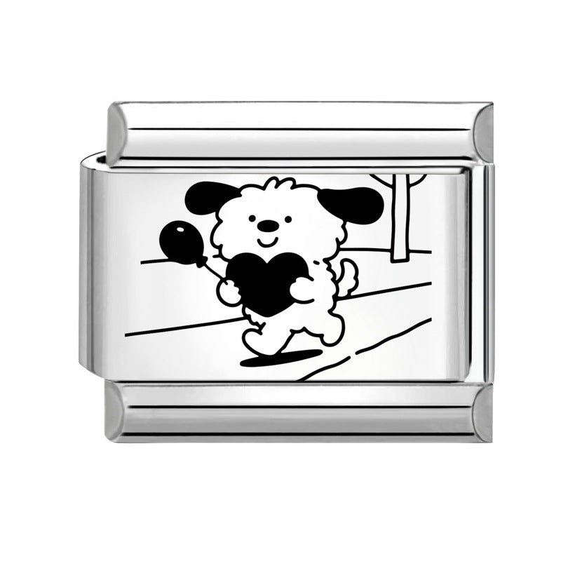 Wholesale 9mm Italian Charm Starter Bracelets DIY Cute Pet Stainless Steel Composable Bracelet