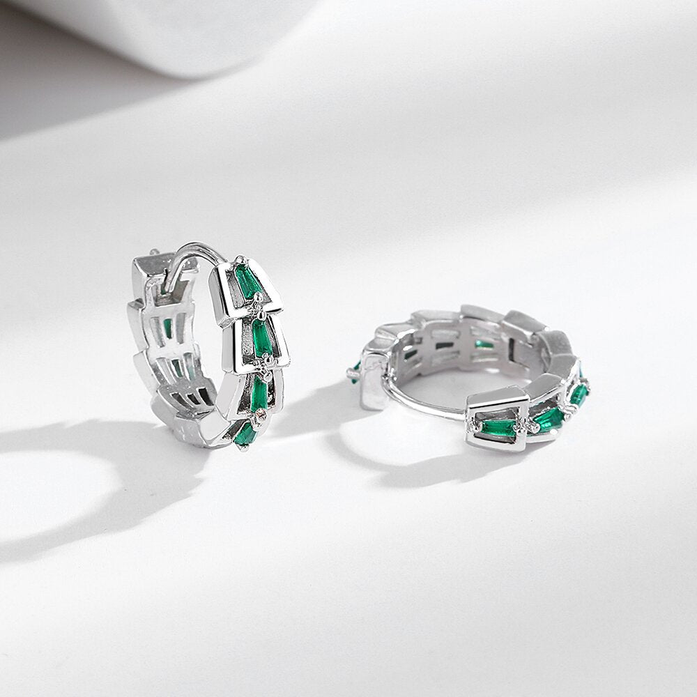 Wholesale Copper and green zircon earrings