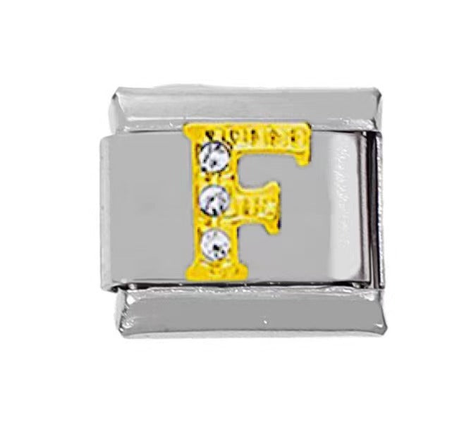 Wholesale 5pcs Italian Charm Bracelet Charm Module Stainless Steel Letter Bracelet 9mm DIY Pattern Free Stitching Detachable Composable Bracelet ACC-BT-DaLiang022