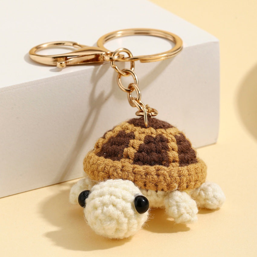 Wholesale Crochet Cute Pink Turtle Keychain Decorative Car Key Accessory Birthday Gift