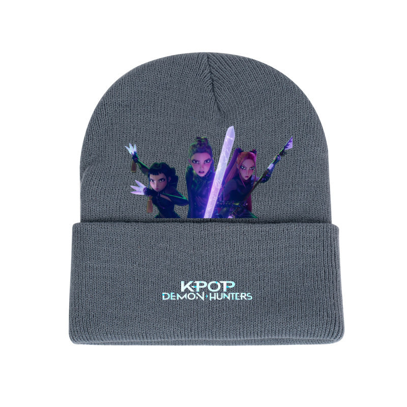 Wholesale kpop anime multicolor knitted beanie hat