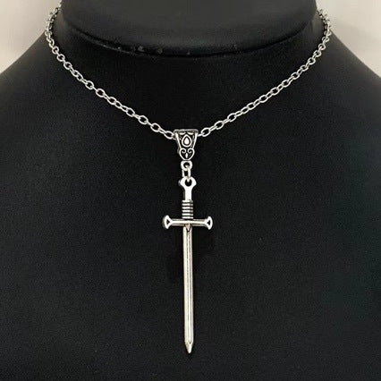 Wholesale Gothic Cross Sword Pendant Necklace Dark Fashion Accessory Gift for Boutique Resale