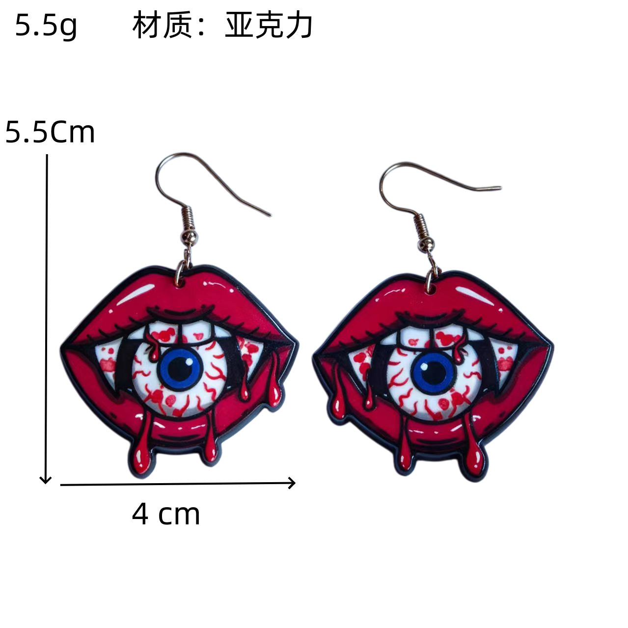 Wholesale Acrylic  Eyeball Pendant Necklace Dark Style Fashion Jewelry Accessory for Resale