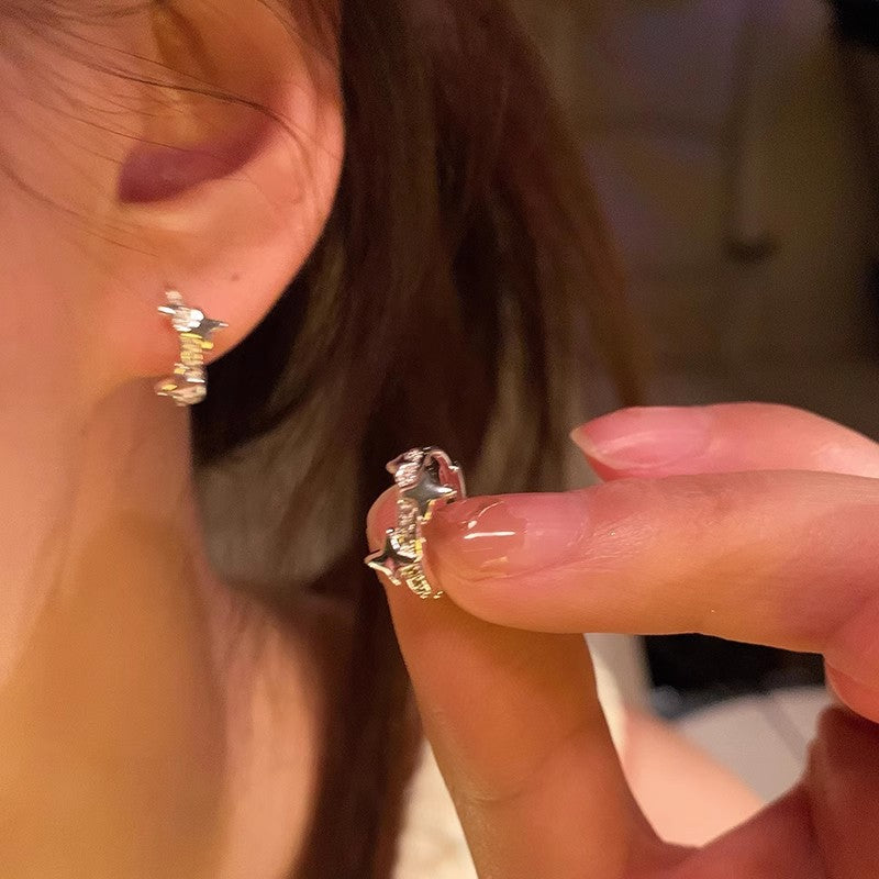 Wholesale  Star Mans Hoop Earrings  Light Luxury Niche Advanced Earrings