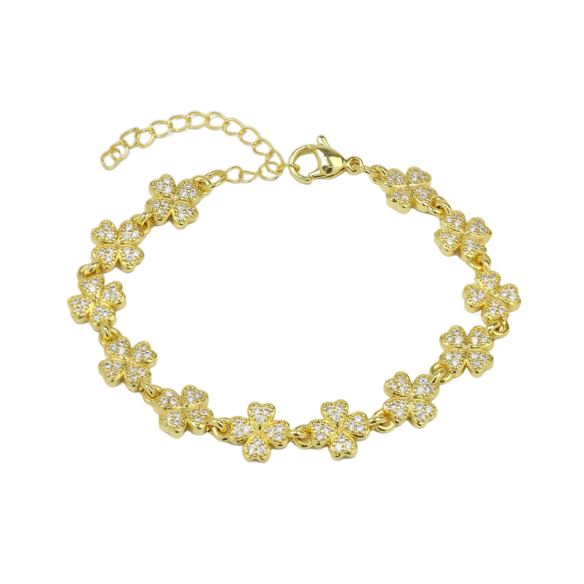 Wholesale Zircon Heart-shaped Love Flower Bracelet