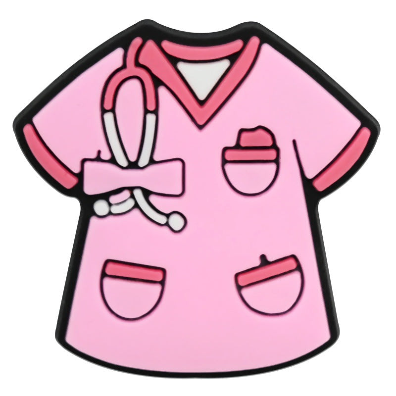 Wholesale Random 100pcs Nurses'  Day series  PVC Soft Rubber Shoe Buckle Decoration