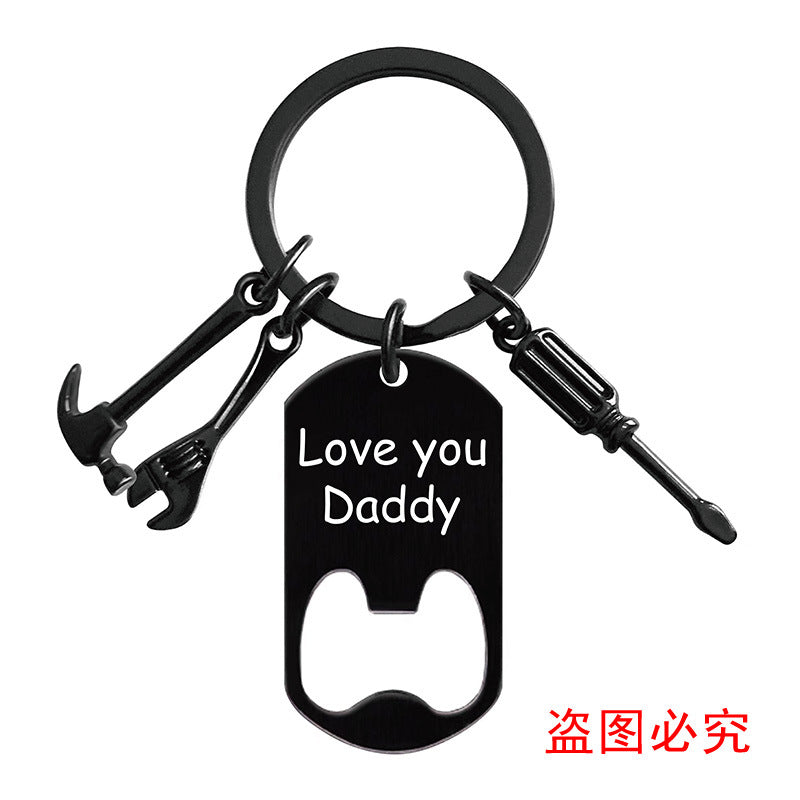 Wholesale Bottle Opener Tools Birthday Gifts Metal Keychains Father's Day Gifts Pom Pom ACC-KC-Ganggu016