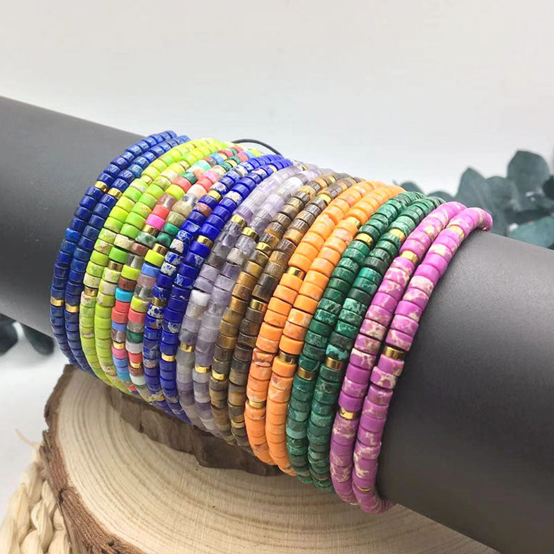 Wholesale Natural Stone Spacer Beads Braided Bracelet Adjustable Bracelet ACC-BT-Yima006