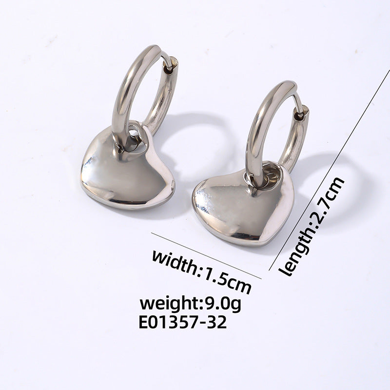 Wholesale Stainless Steel Earrings Heart Shape Drop Earrings ACC-ES-MOXI005