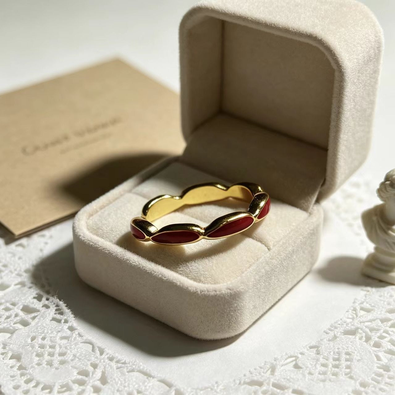 Wholesale Niche High-End Alloy Ring with a Unique Style,  Open Design,  Seven-Bead Ring,  Trendy Ring,  Tiktok Hot Item,  Enamel