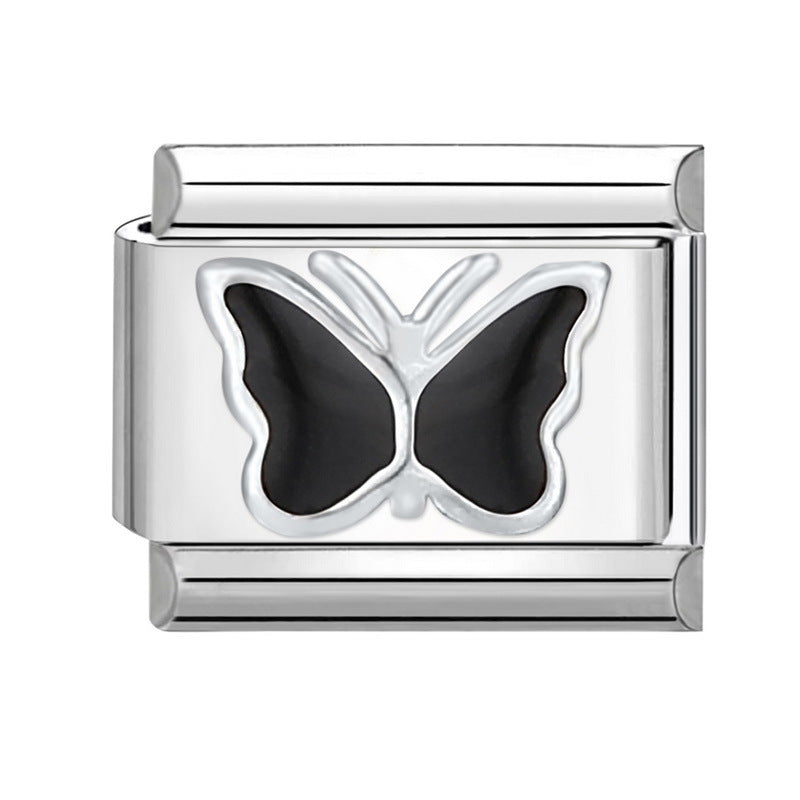 Wholesale Italian Charm Bracelet 9mm DIY Splicing Creative Pattern Titanium Steel Composable Bracelet