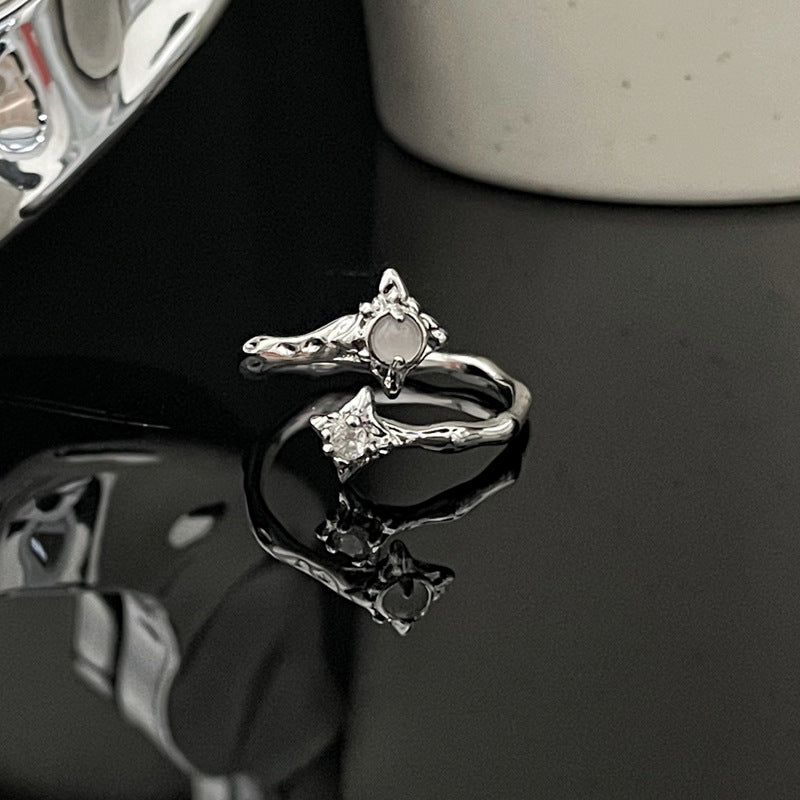 Wholesale Irregular star simple Opal fashion Open ring