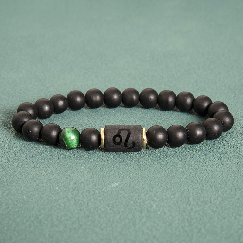 Wholesale 2pcs Zodiac Obsidian Natural Tiger Eye Stone Men's Beaded Bracelets ACC-BT-Xinc001