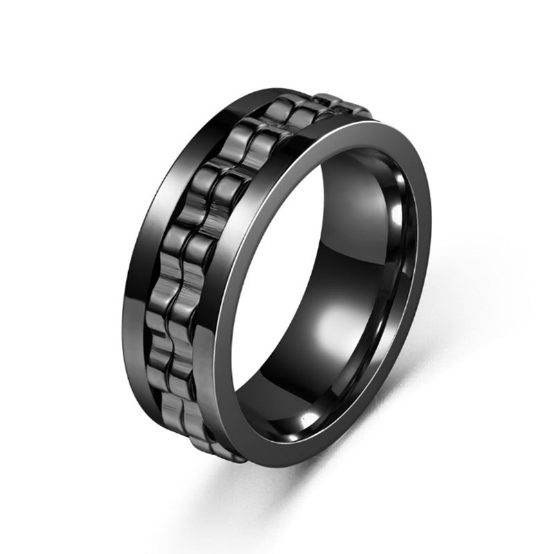 Wholesale Titanium Steel Polished Rotating Decompression Ring Boutique Resale Jewelry