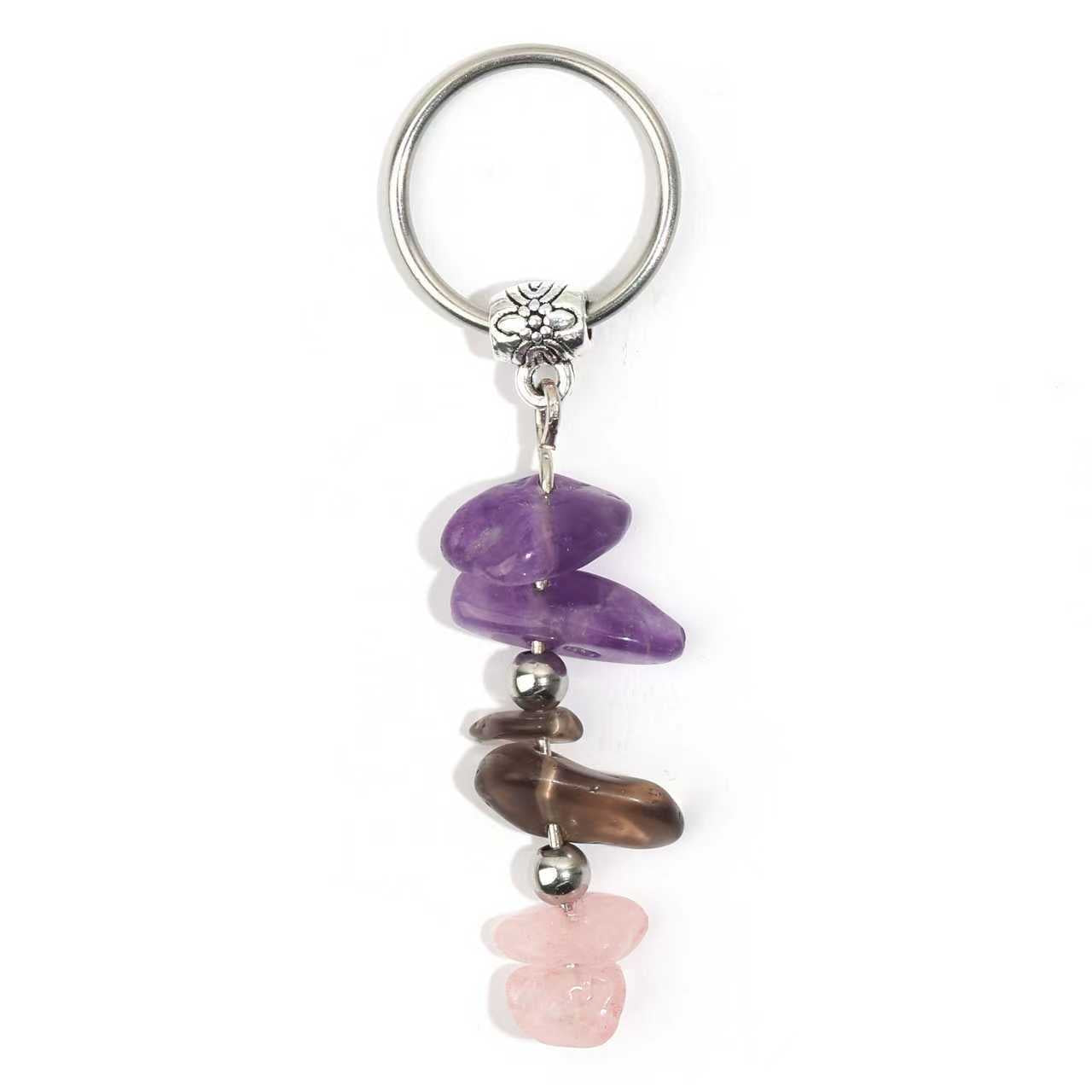 Wholesale Irregular Crystal Alloy Pendant  Hollow Heart Keychain