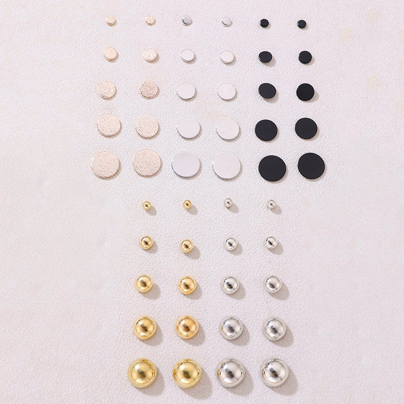 Wholesale diamond compact exquisite love pearl geometric combination female earrings