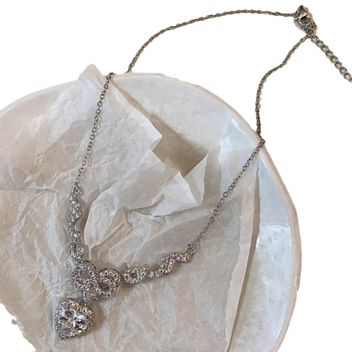 Wholesale Sweet heart zircon necklace