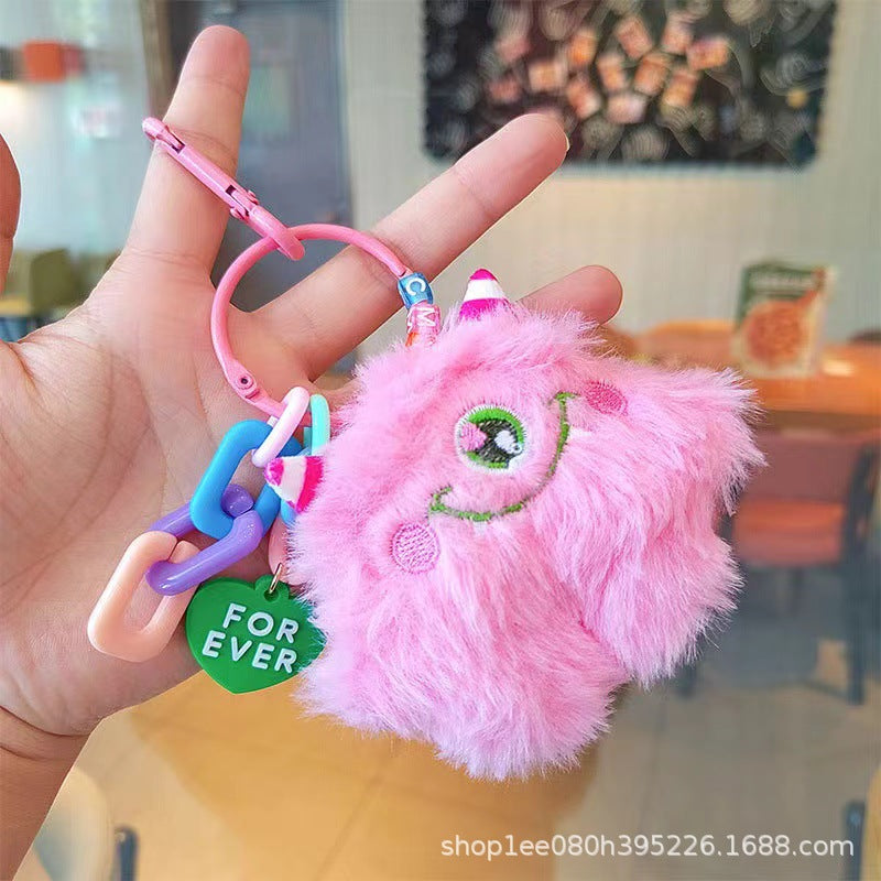 Wholesale cute cartoon briquettes little monster plush doll keychain