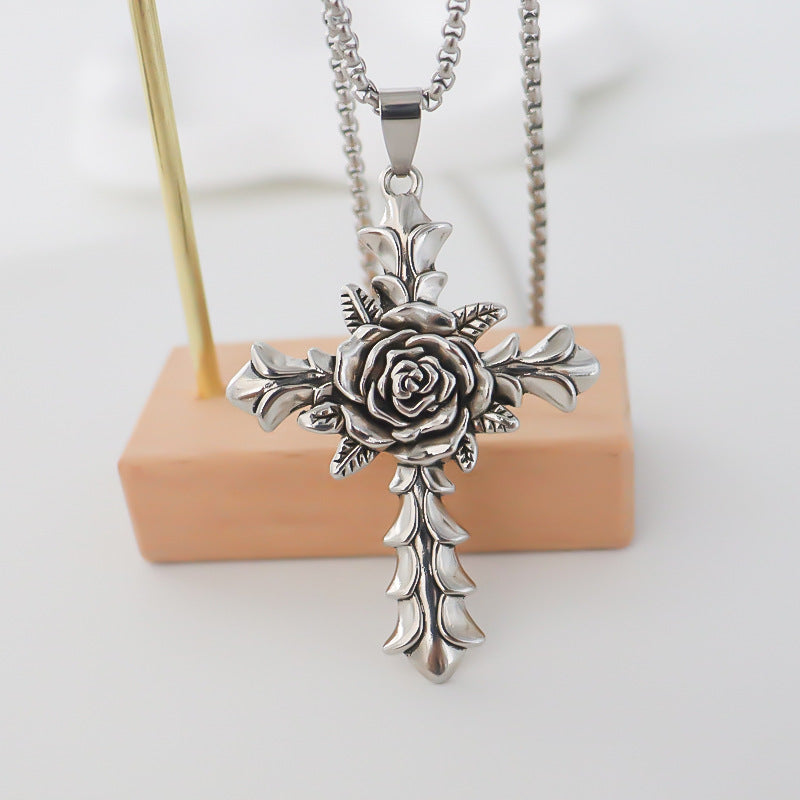 Wholesale Stylish Cross Pendant Necklace Alloy Electroplated Fashion Jewelry Accessory For Women