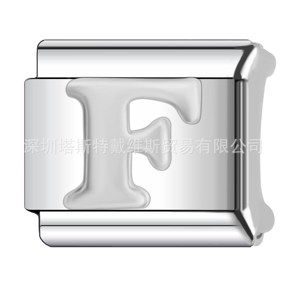Wholesale 9mm Italian Charm Starter Bracelets DIY square Single Section Creative Stainless Steel Composable Bracelet