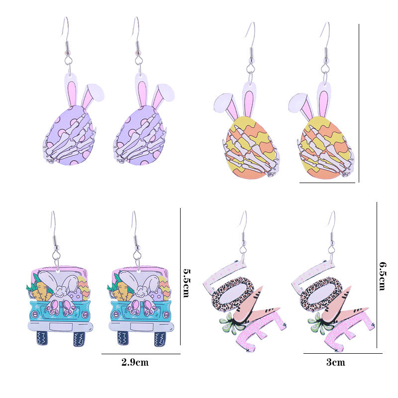 Wholesale Easter Acrylic Egg Carrot Truck Earrings ACC-ES-CT029