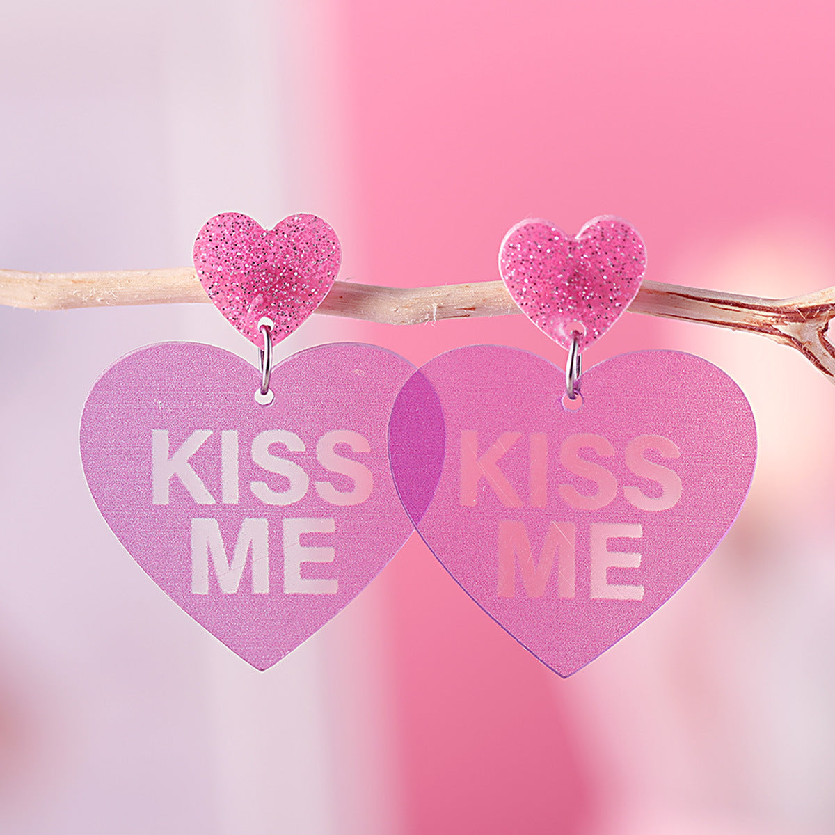 Wholesale  Valentine's Day love sequins pendant earrings