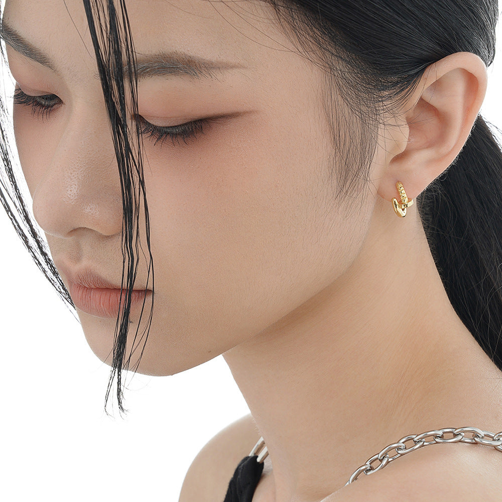 Wholesale S925 Sterling Silver Nail Ear Buckle  Light Luxury Earrings