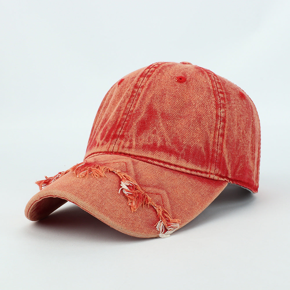 Wholesale Vintage Raw Edge Washed Distressed Denim Baseball Cap ACC-HT-RongZhao021