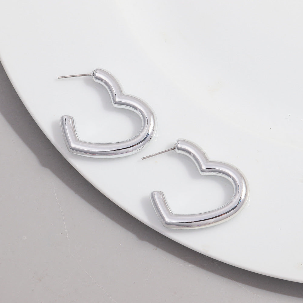 Wholesale Electroplating colorful peach heart acrylic earrings