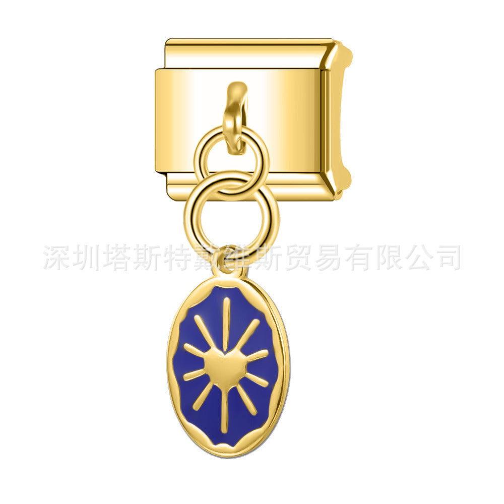 Wholesale 9mm Italian Charm Starter Bracelets DIY square Single Section Creative Stainless Steel Composable Bracelet