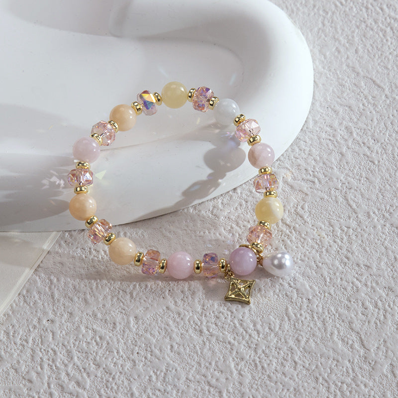 Wholesale Natural Crystal Pearl Sky-pointed Star Sunflower  Bracelet