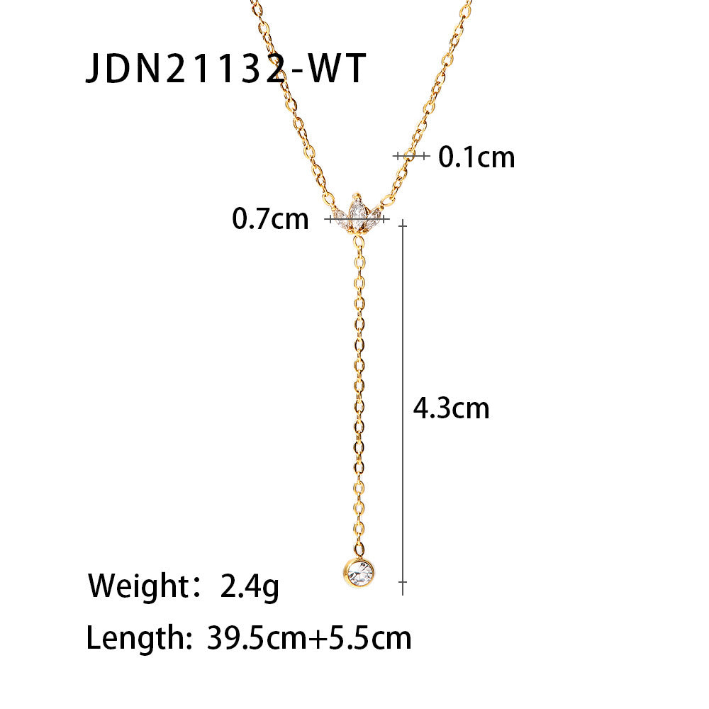 Wholesale Stainless Steel Zircon Necklace Fashion Jewelry Accessory Gift