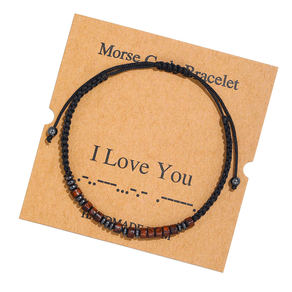 Wholesale Morse Code Letter Number Couple Bracelets