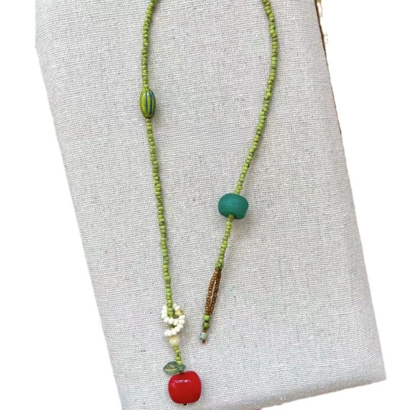 Wholesale  Summer Fresh Apple Beaded Necklace